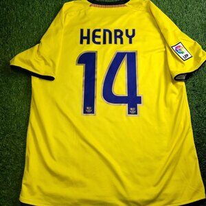 Henry Barcelona TREBLE SEASON 2008 2009 Away Soccer Jersey Shirt L